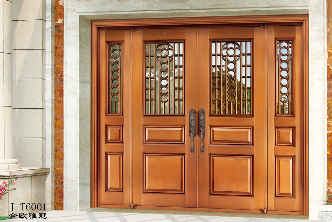 通风四开铜门-潮州自建房大门